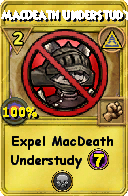 Wizard101 Myth spell card: MacDeath Understudy, Spell ID 5884