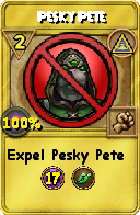 Wizard101 Myth spell card: Pesky Pete, Spell ID 5890