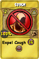Wizard101 Myth spell card: Cough, Spell ID 5891