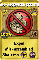 Wizard101 Myth spell card: Mis-assembled Skeleton, Spell ID 5894
