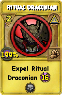 Wizard101 Myth spell card: Ritual Draconian, Spell ID 5896