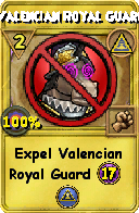 Wizard101 Myth spell card: Valencian Royal Guard, Spell ID 5902