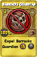 Wizard101 Myth spell card: Barracks Guardian, Spell ID 5904