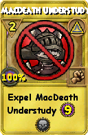 Wizard101 Myth spell card: MacDeath Understudy, Spell ID 5915