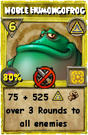 Wizard101 Myth spell card: Noble Humongofrog, Spell ID 5917