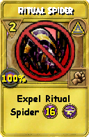 Wizard101 Myth spell card: Ritual Spider, Spell ID 5919