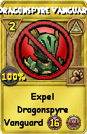 Wizard101 Myth spell card: Dragonspyre Vanguard, Spell ID 5923