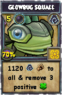 Wizard101 Shadow spell card: Glowbug Squall, Spell ID 5931