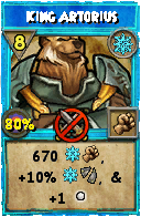 Wizard101 Ice spell card: King Artorius, Spell ID 5938