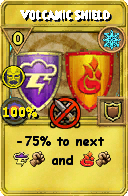 Wizard101 Ice spell card: Volcanic Shield, Spell ID 5942