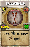 Wizard101 Balance spell card: Balancespear, Spell ID 5945