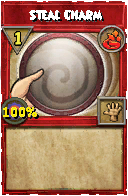 Wizard101 Fire spell card: Steal Charm, Spell ID 5961