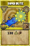 Wizard101 Myth spell card: Super Blitz, Spell ID 5964