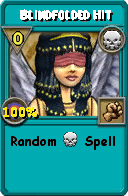 Wizard101 Death spell card: Blindfolded Hit, Spell ID 5966