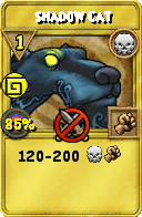 Wizard101 Death spell card: Shadow Cat, Spell ID 5973