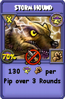 Wizard101 Storm spell card: Storm Hound, Spell ID 5980
