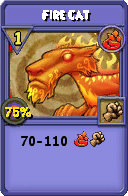 Wizard101 Fire spell card: Fire Cat, Spell ID 5981