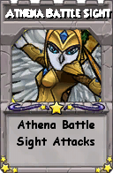 Wizard101 School 16 spell card: Athena Battle Sight, Spell ID 5982