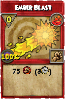 Wizard101 Fire spell card: Ember Blast, Spell ID 5983
