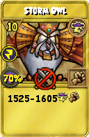 Wizard101 Storm spell card: Storm Owl, Spell ID 5984