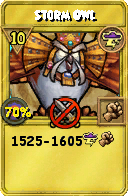 Wizard101 Storm spell card: Storm Owl, Spell ID 5985