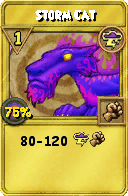Wizard101 Storm spell card: Storm Cat, Spell ID 5986