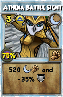 Wizard101 Moon spell card: Athena Battle Sight, Spell ID 5349