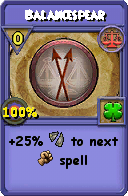 Wizard101 Balance spell card: Balancespear, Spell ID 5948