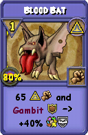 Wizard101 Myth spell card: Blood Bat, Spell ID 5344