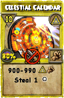 Wizard101 Myth spell card: Celestial Calendar, Spell ID 5635