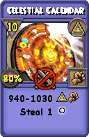 Wizard101 Myth spell card: Celestial Calendar, Spell ID 5669