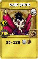 Wizard101 Death spell card: Dark Sprite, Spell ID 5512