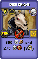 Wizard101 Death spell card: Deer Knight, Spell ID 5753