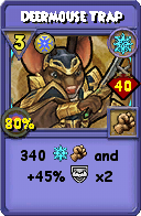 Wizard101 Ice spell card: Deermouse Trap, Spell ID 5187