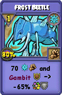 Wizard101 Ice spell card: Frost Beetle, Spell ID 5136