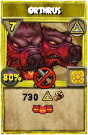 Wizard101 Myth spell card: Orthrus, Spell ID 5691