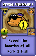 Wizard101 Fishing spell card: Reveal Fish Rank 1, Spell ID 5060