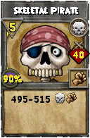Wizard101 Death spell card: Skeletal Pirate, Spell ID 5271