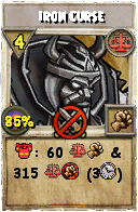 Wizard101 Balance spell card: Iron Curse, Spell ID 5389