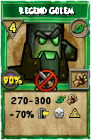 Wizard101 Life spell card: Legend Golem, Spell ID 5764