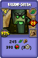 Wizard101 Life spell card: Legend Golem, Spell ID 5760