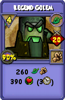 Wizard101 Life spell card: Legend Golem, Spell ID 5767