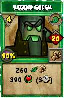 Wizard101 Life spell card: Legend Golem, Spell ID 5767