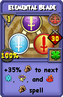 Wizard101 Balance spell card: Elemental Blade, Spell ID 5366