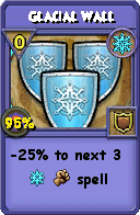 Wizard101 Ice spell card: Glacial Wall, Spell ID 5530