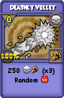 Wizard101 Death spell card: Deathly Volley, Spell ID 5711