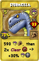 Wizard101 Storm spell card: Stormzilla, Spell ID 6001