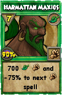 Wizard101 Life spell card: Harmattan Maxios, Spell ID 6021