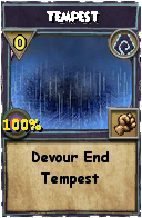 Wizard101 Shadow spell card: Tempest, Spell ID 6027