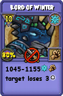 Wizard101 Ice spell card: Lord of Winter, Spell ID 6031